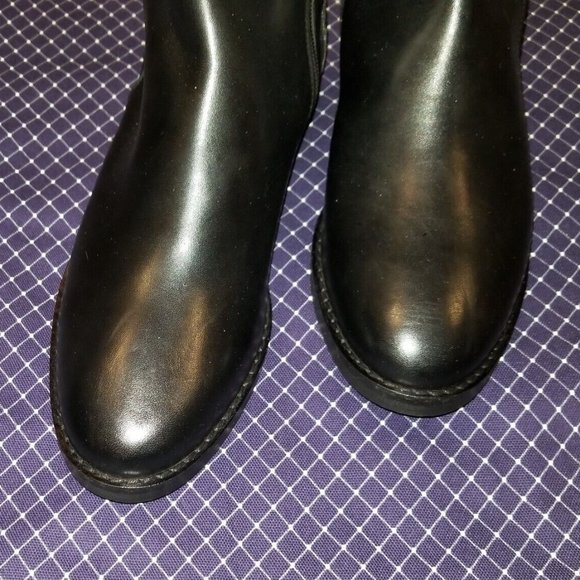 Stelle Monelle Black Leather Micro Studded Tall Boots Women’s Size 9 - Picture 7 of 13